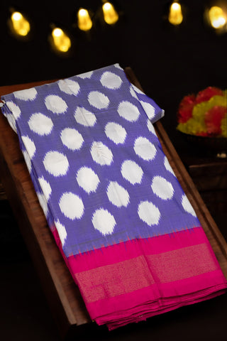 Ikat Silk Lavender Saree