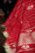 Zari Kota Cotton Stripes And Floral Buttis Red Saree