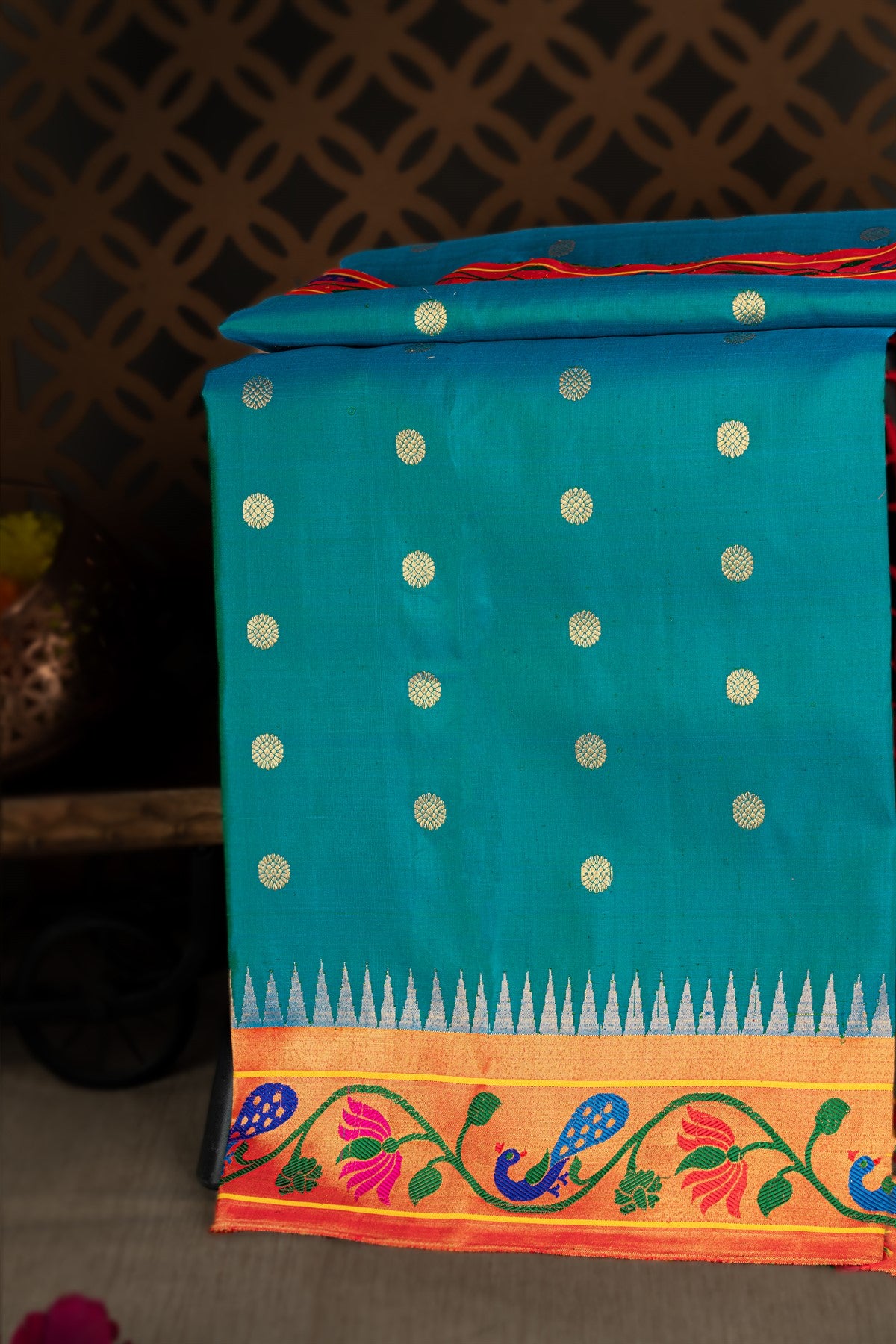 Paithani Sea Blue Saree