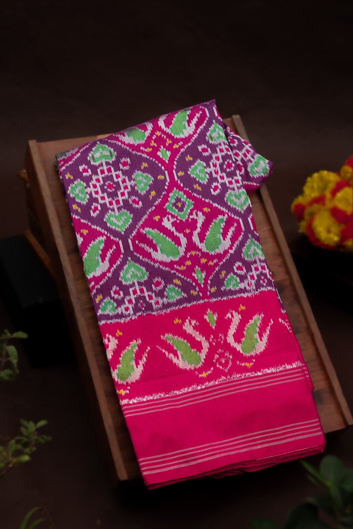 Ikat Silk Multi-Colour Saree