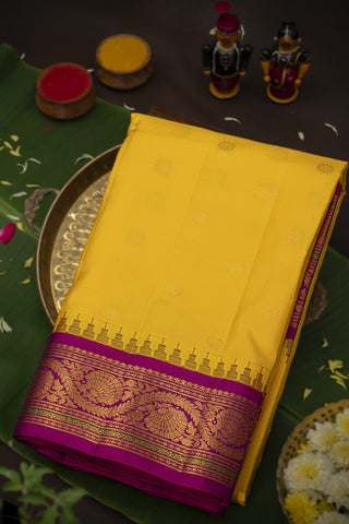 Gadwal Silk Yellow Saree