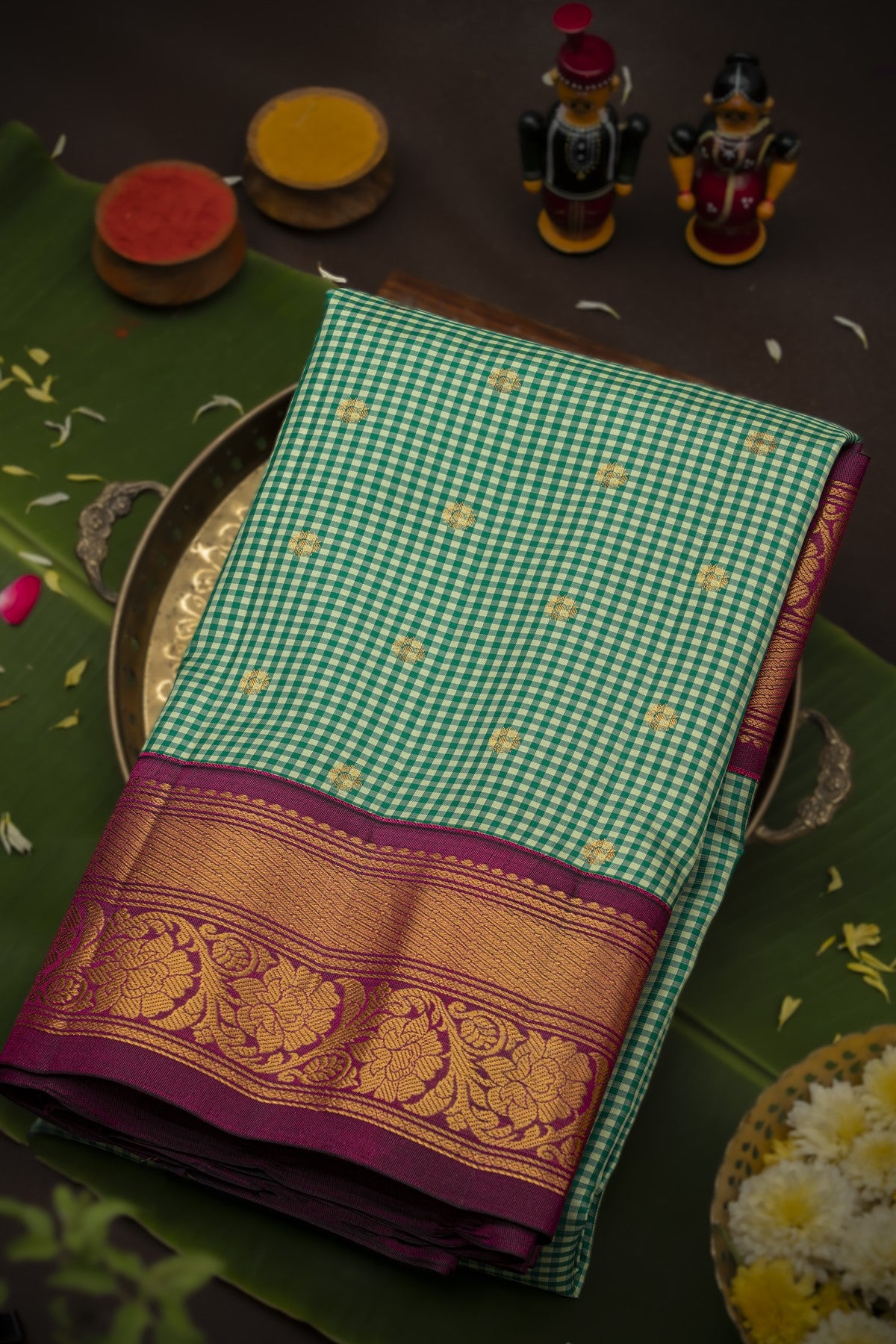 Gadwal Silk Green Saree