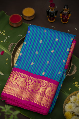 Gadwal Silk Multi Colour Saree