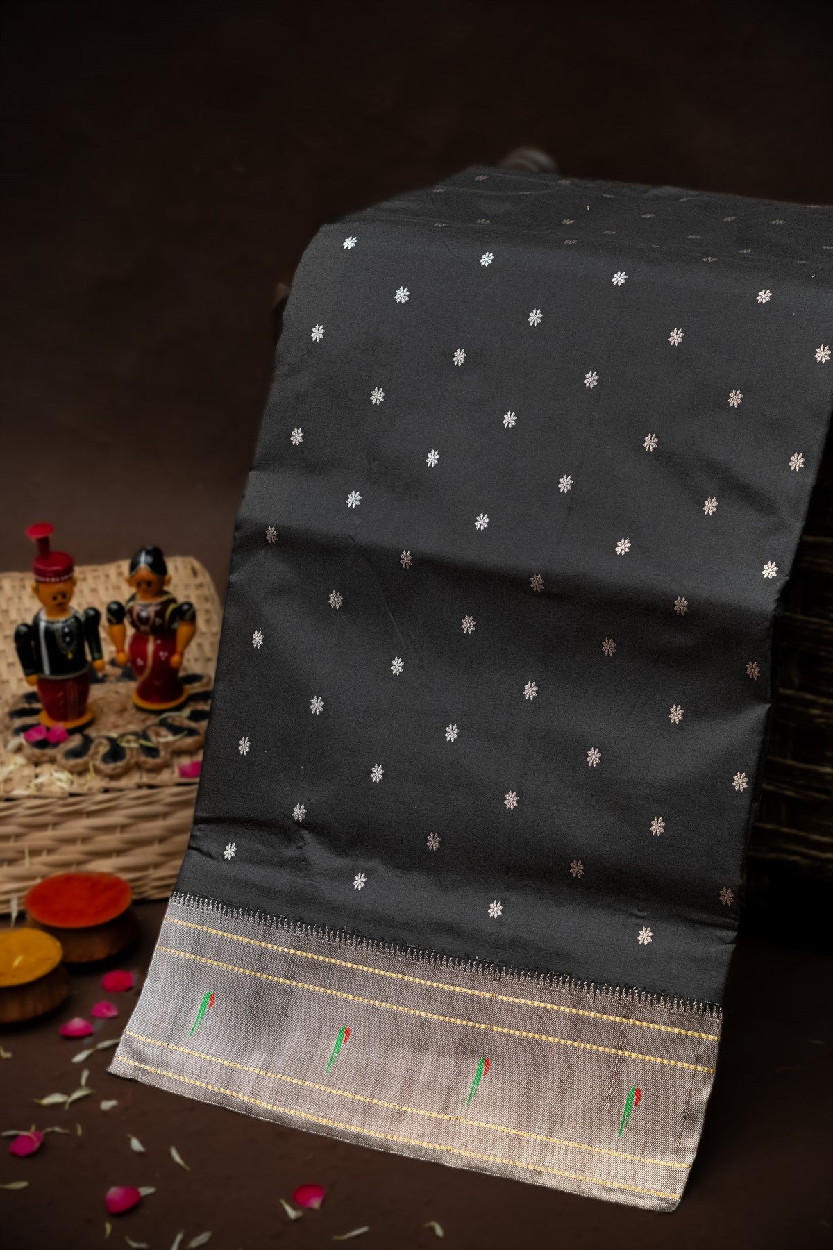 Paithani Silk Black Saree