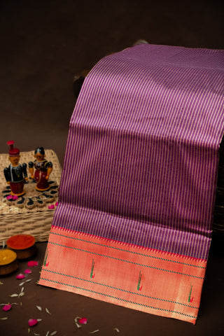 Paithani Silk Wine Saree