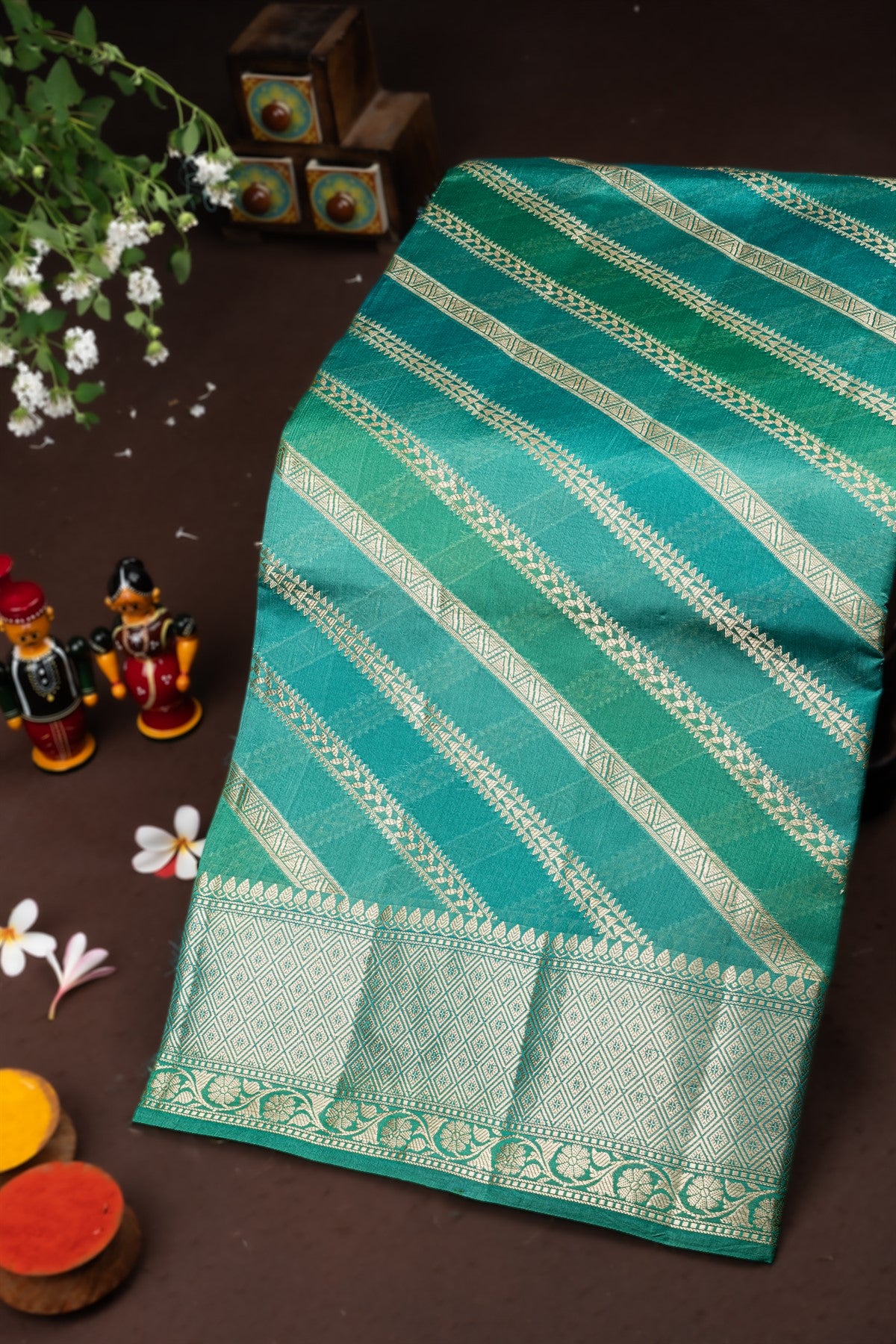 Chiniya Silk Multi Colour Saree