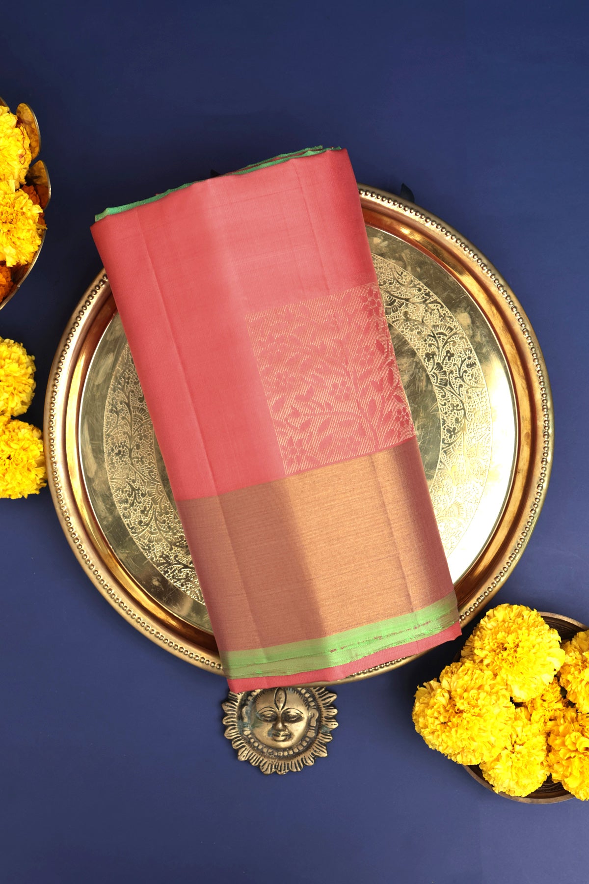 Coimbatore Silk Peach Saree