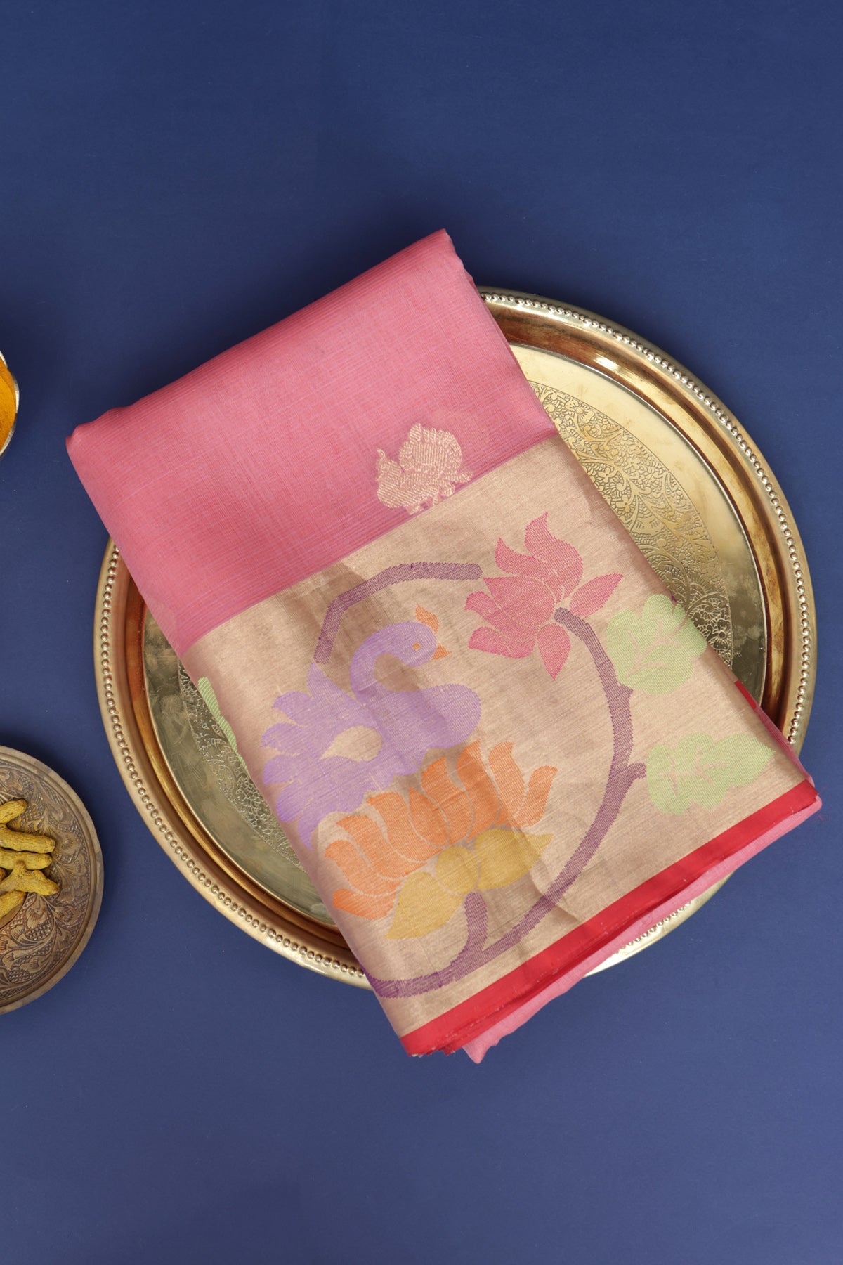 Kuppadam Silk Pink Saree