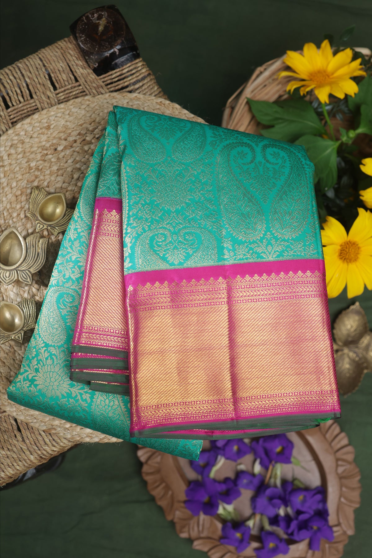 Kancheepuram Silk Sea Green Saree