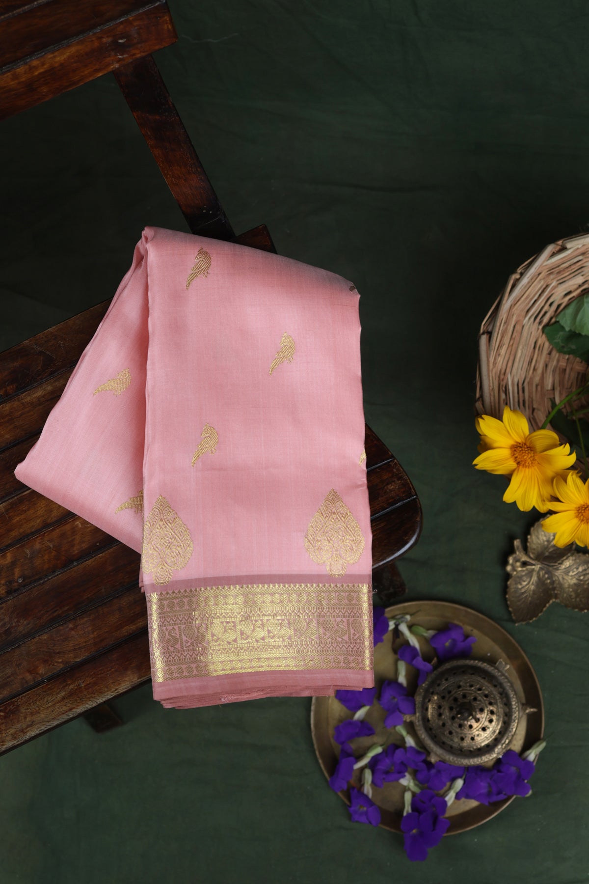 Venkatagiri Silk Baby Pink Saree