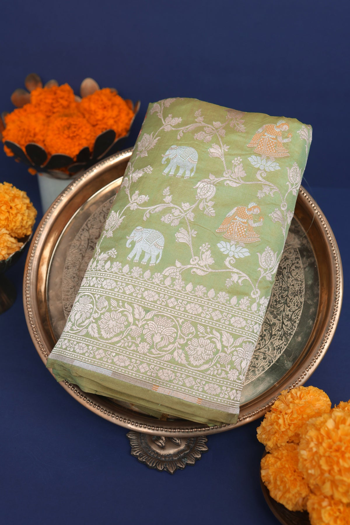 Banarasi Silk Light Green Saree