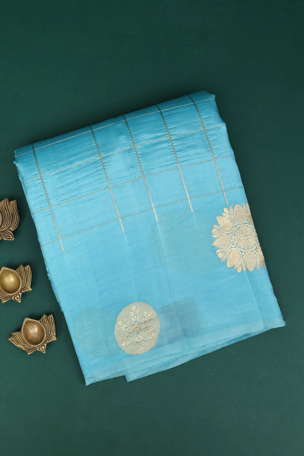 Matka Silk Light Blue Saree