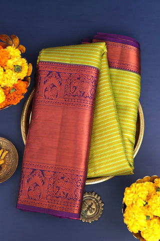 Coimbatore Silk Parrot Green Saree