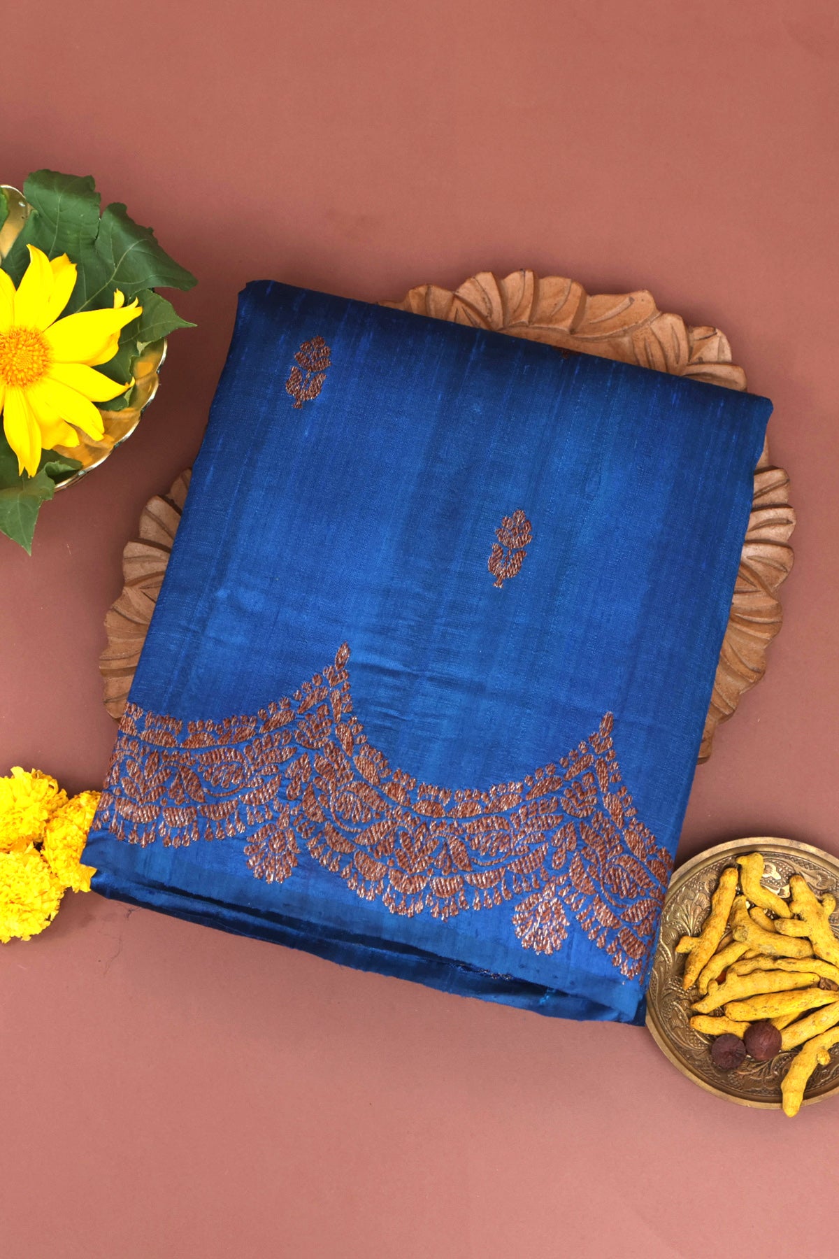 Matka Silk Royal Blue Saree