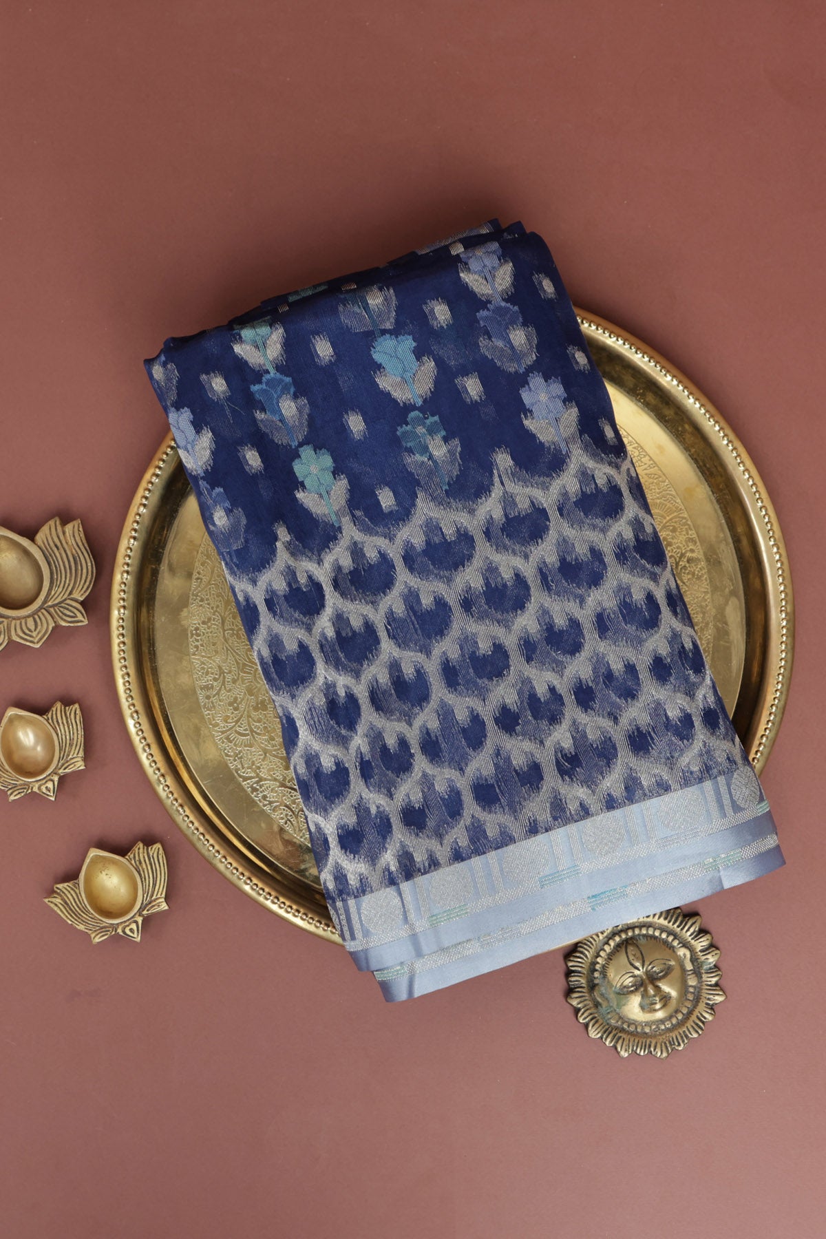 Designer Organza Blue Saree