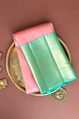 Kancheepuram Silk Peach Saree