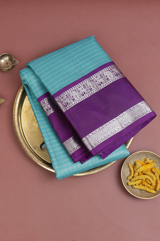 Kancheepuram Silk Sea Blue Saree