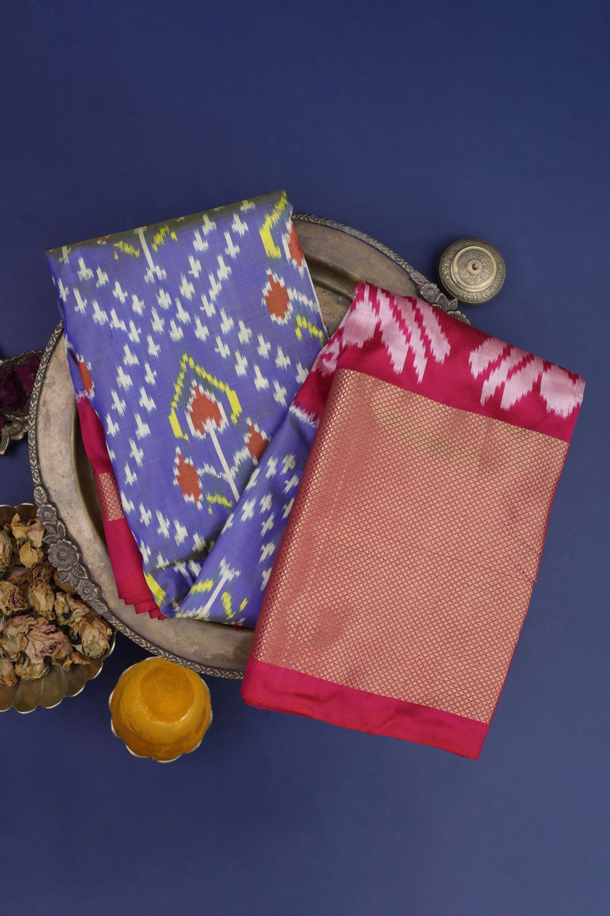 Kanchi Ikkat Silk Lilac Saree