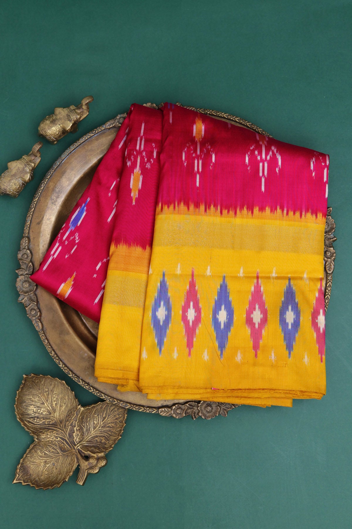 Ikat Silk Pink Saree