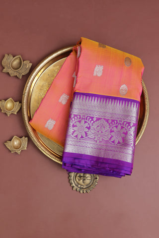 Venkatagiri Silk Peach Saree