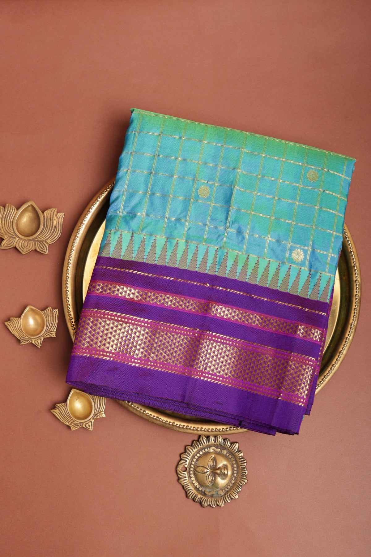 Narayanpet Silk Light Blue Saree