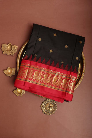 Narayanpet Silk Black Saree