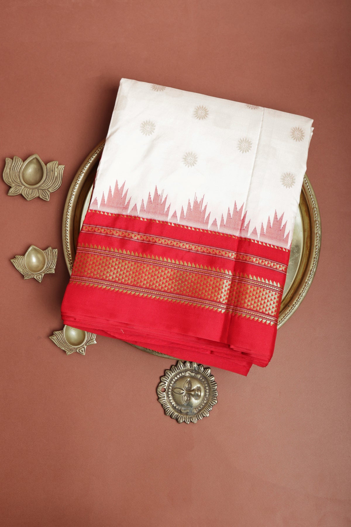 Narayanpet Silk Off White Saree