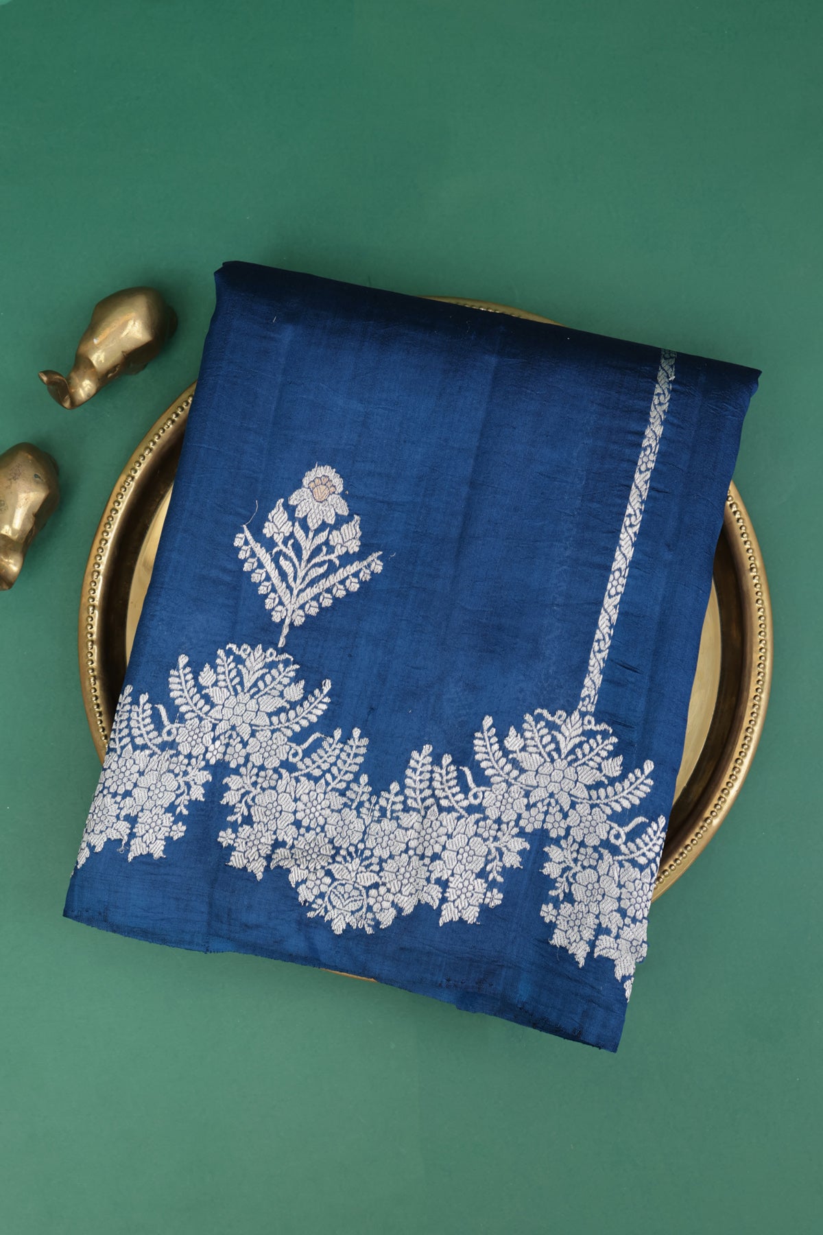 Matka Silk Navy Blue Saree