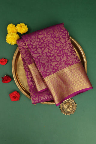 Mysore Crepe Magenta Saree