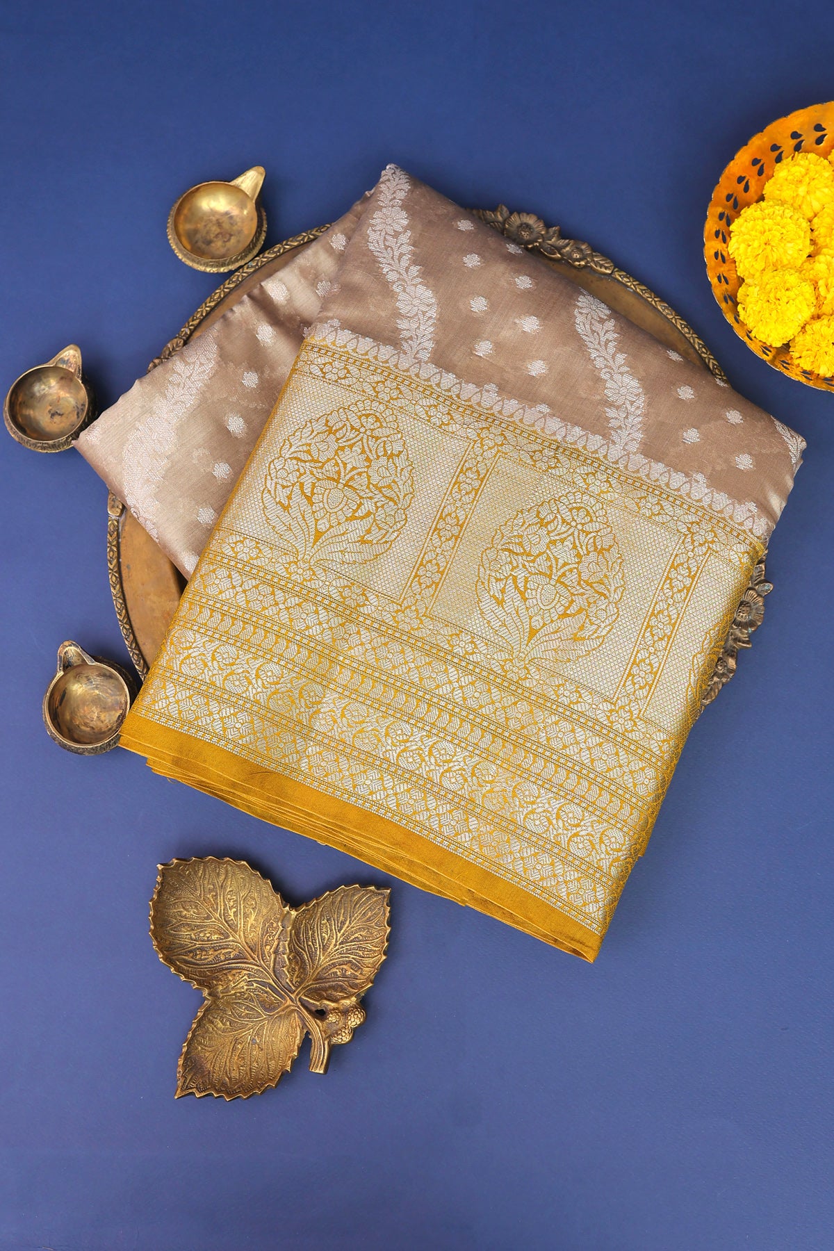 Chiniya Silk Beige Saree