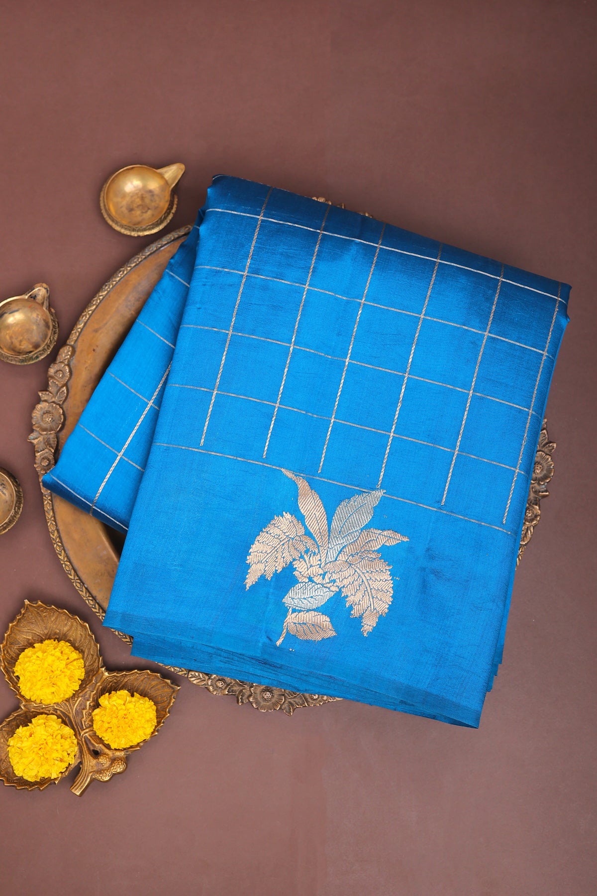 Matka Silk Blue Saree