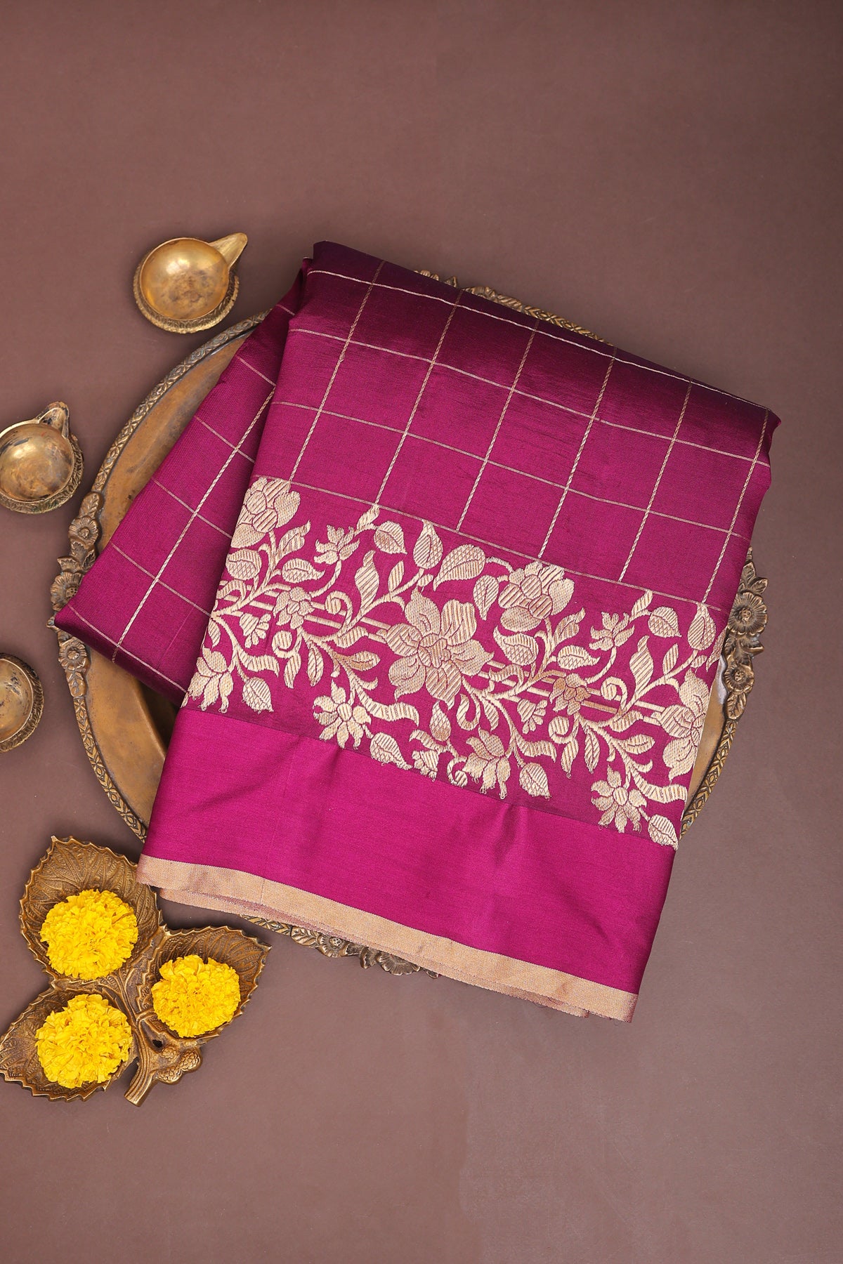 Matka Silk Magenta Saree