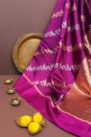 Matka Silk Magenta Saree