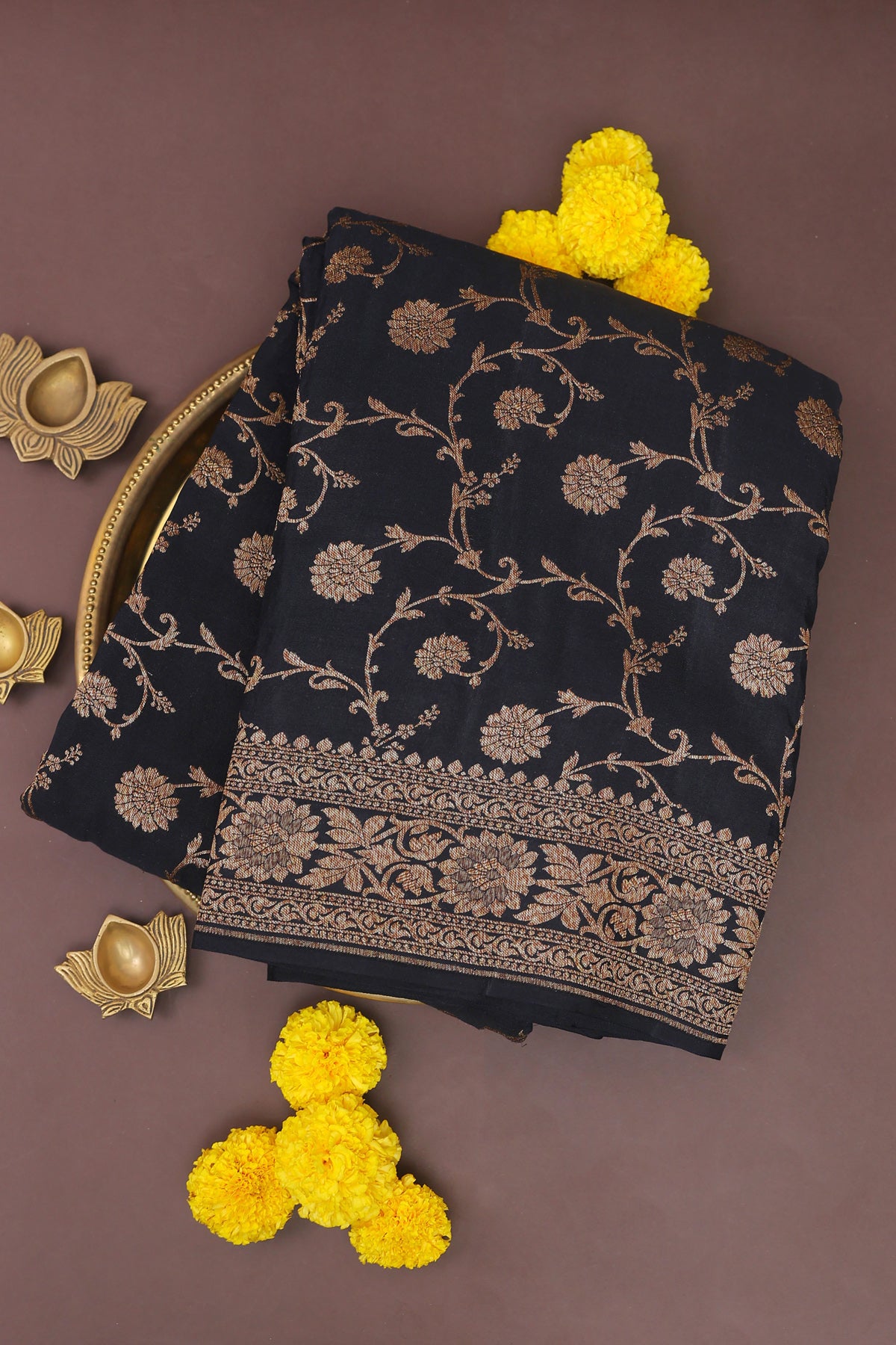 Banarasi Georgette Black Saree