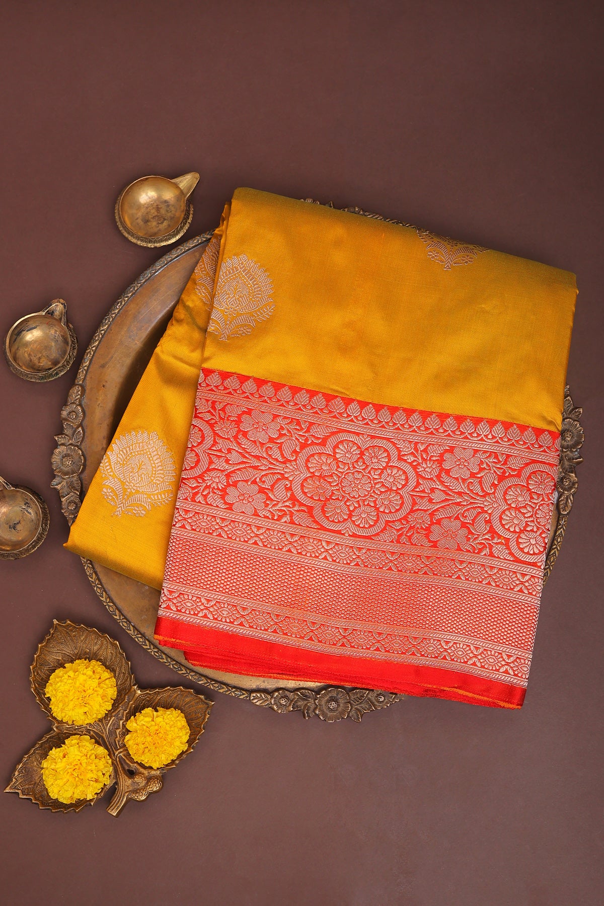 Banarasi Silk Mustard Saree