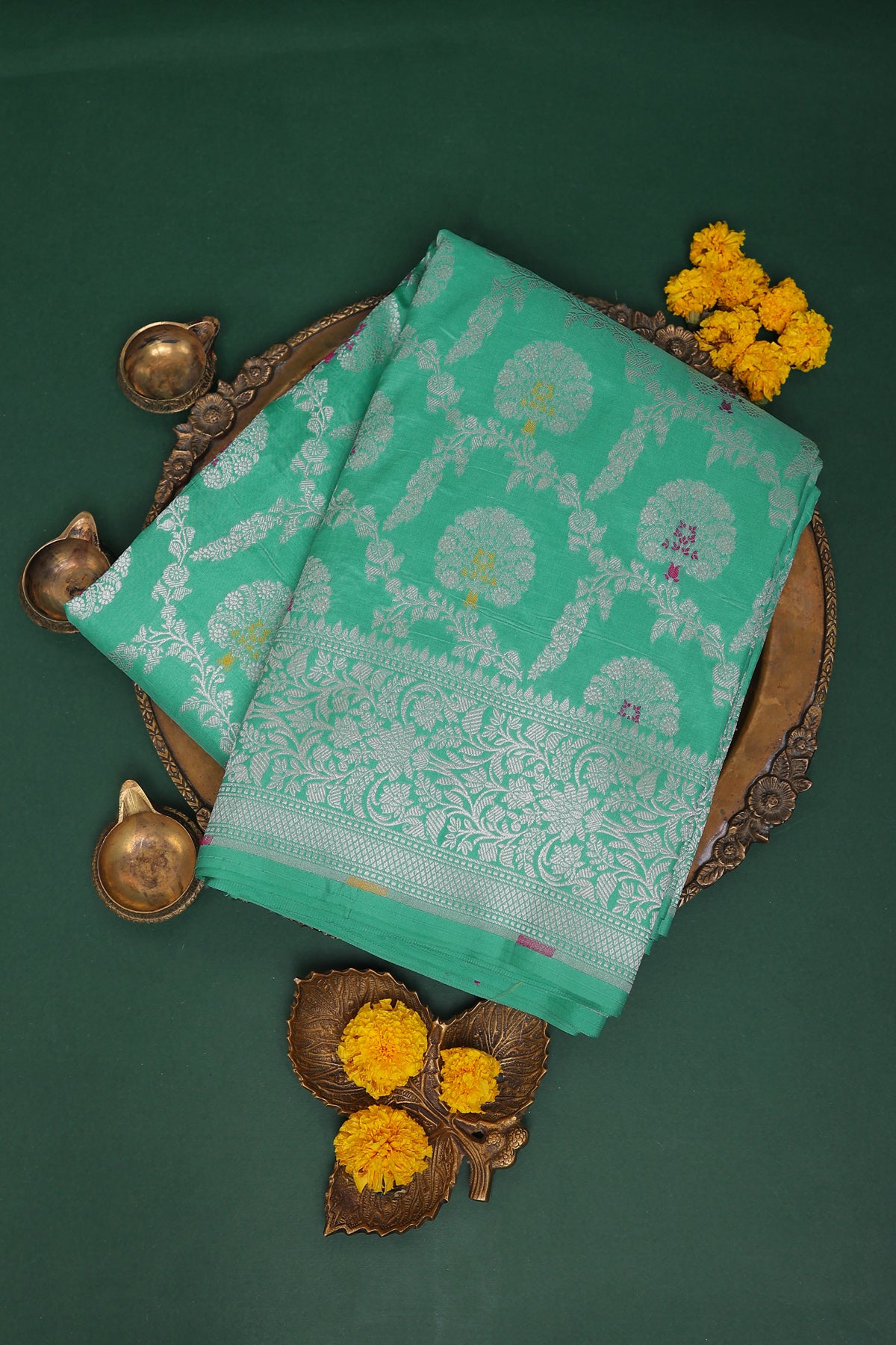 Banarasi Silk Sea Green Saree