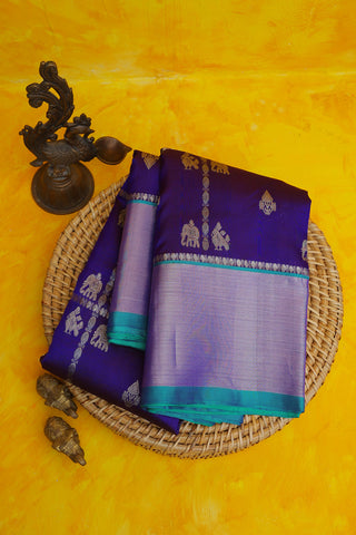 Venkatagiri Silk Navy Blue Saree