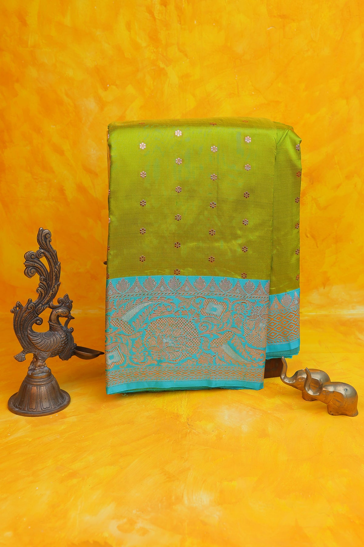 Banarasi Silk Olive Green Saree