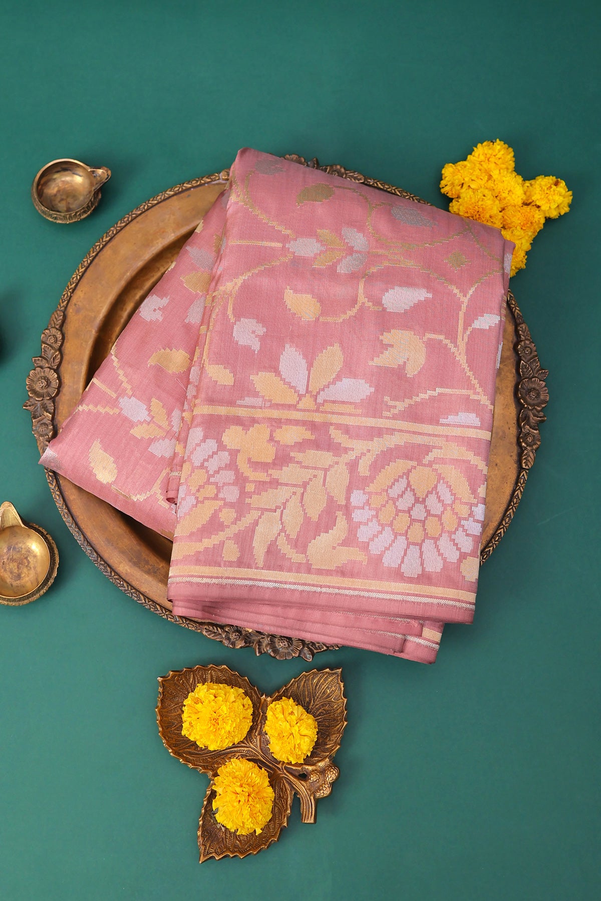 Banarasi Silk Peach Saree