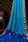 Mysore Crepe Buttis Blue Saree