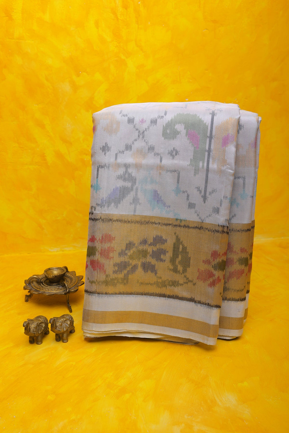 Patola Silk Off White Saree