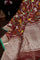 Brown Zari Kota Floral Jaal Saree