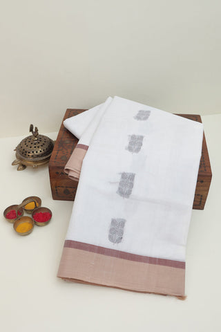 Kanchi Cotton White Saree