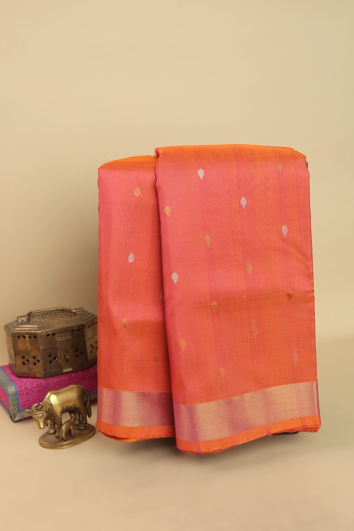 Uppada Silk Peach Saree