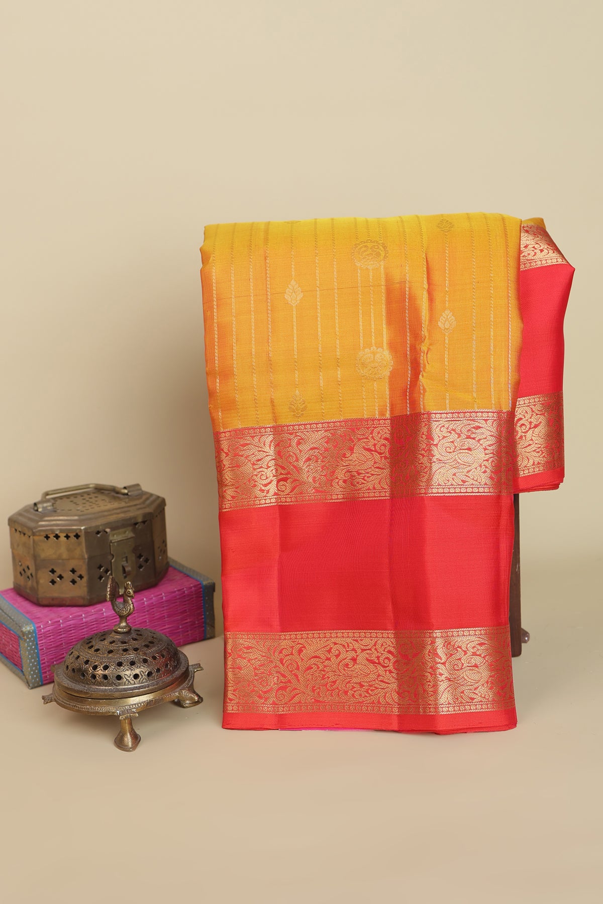 Coimbatore Silk Mustard Saree