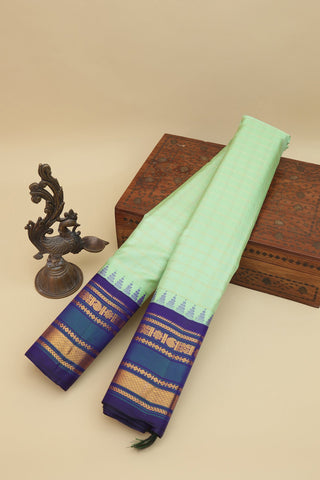 Gadwal Silk Pista Green Saree