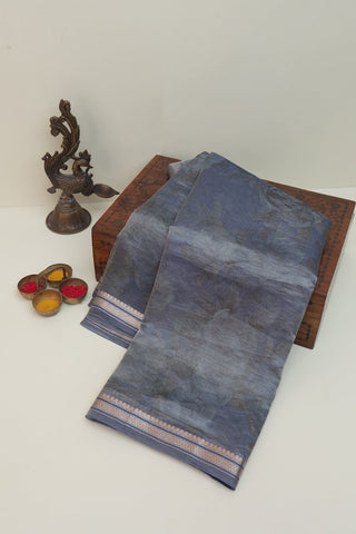 Designer Organza Grey Saree