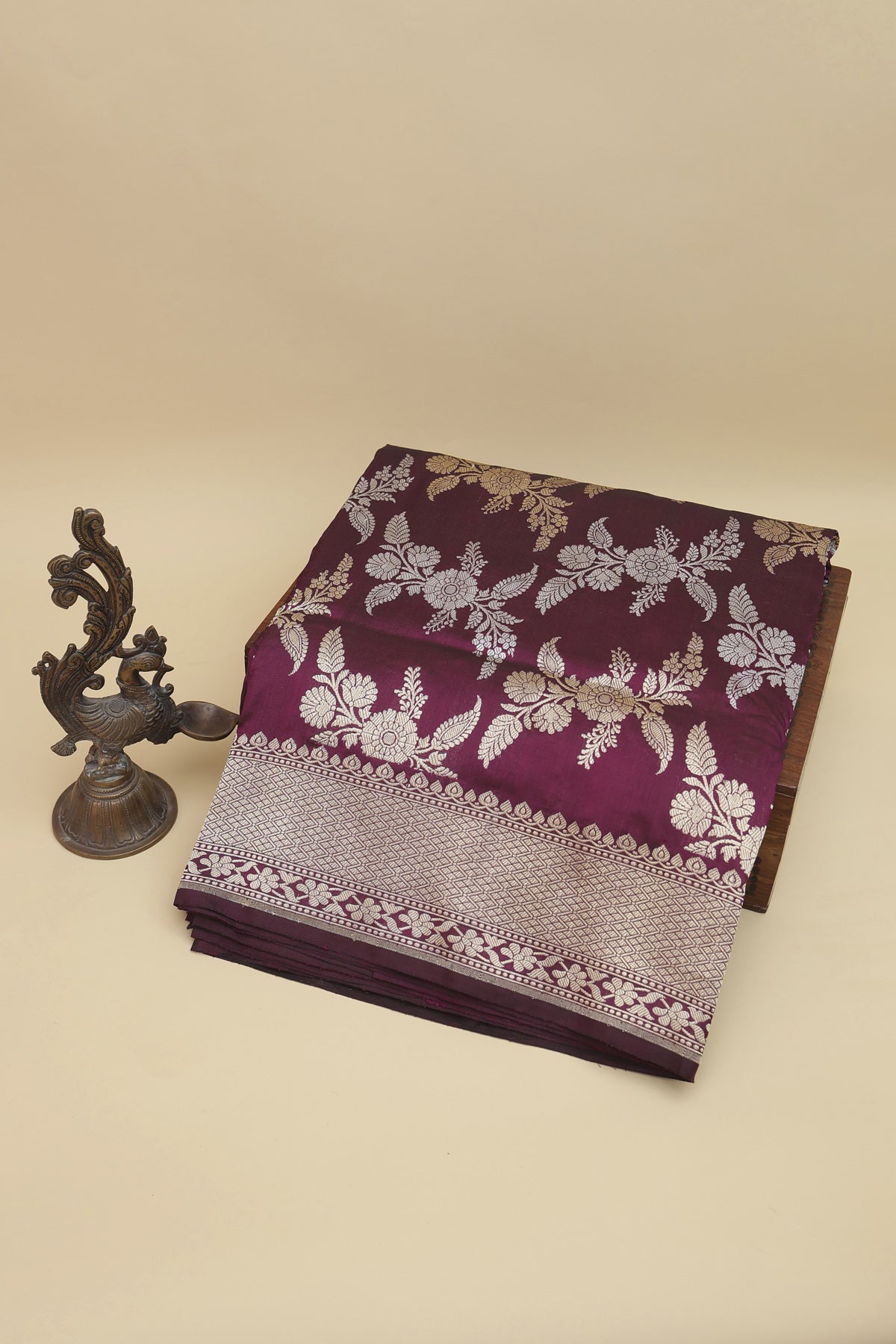 Banarasi Silk Wine Saree