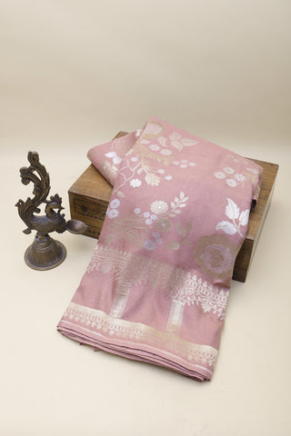 Banarasi Tussar Onion Pink Saree