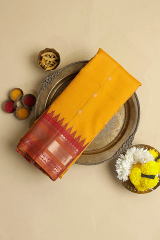 Gadwal Silk Mustard Saree